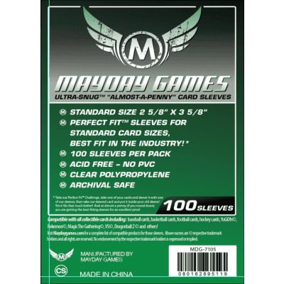Mayday Sleeves: Premium Dark Green Label (50 count) - Crazy